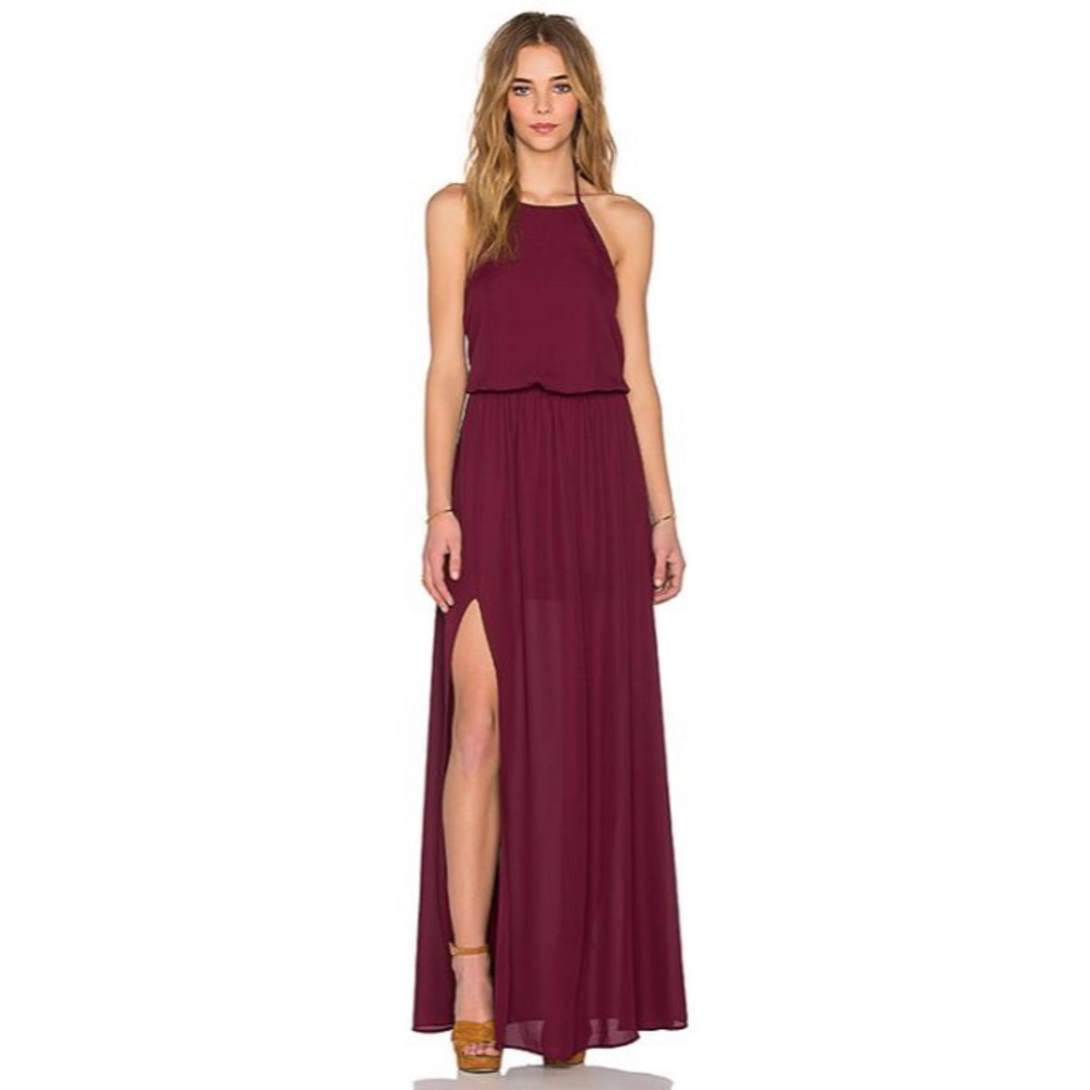 NWOT SMYM Heather halter dress Merlot Crisp